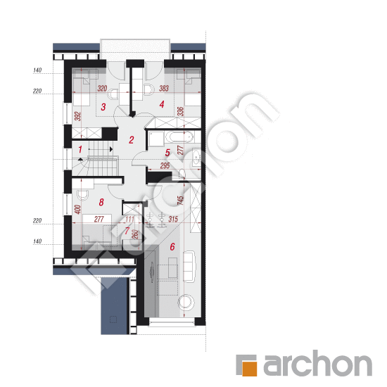Проект будинку ARCHON+ Будинок в зірочнику (Б) вер. 2 План мансандри