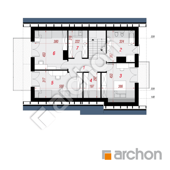 Проект дома ARCHON+ Дом в хлорофитуме 4 План мансандри
