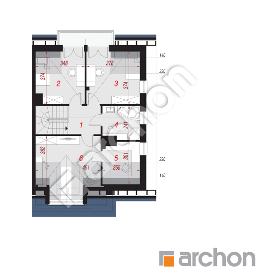 Проект будинку ARCHON+ Будинок в клематисах 17 (Б) вер. 2 План мансандри