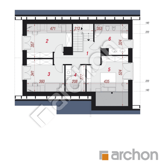 Проект будинку ARCHON+ Будинок в журавках 3 (Т) План мансандри