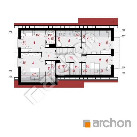 Проект будинку ARCHON+ Будинок в айдаредах 2 (Г2) вер. 2 План мансандри