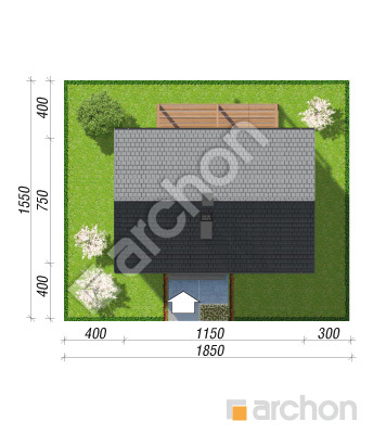 Проєкт будинку ARCHON+ Будинок в коручках 3 (А) Ситуація