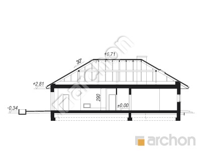 Проєкт будинку ARCHON+ Будинок в бузку 2 (Г2) Розріз будинку