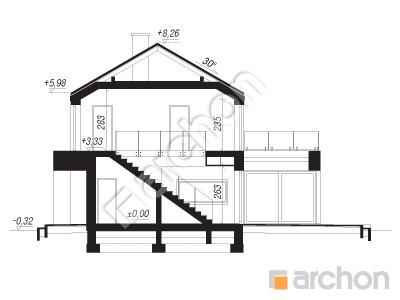 Проєкт будинку ARCHON+ Будинок в цитронах Розріз будинку
