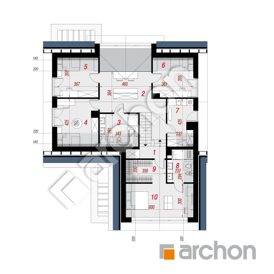 Проект дома ARCHON+ Дом в яскерах 5 (Г2) План мансандри