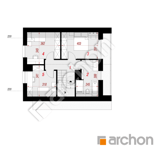Проект будинку ARCHON+ Будинок в малинівці 24 План мансандри