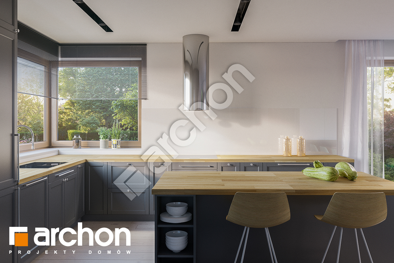 Проект дома ARCHON+ Дом в ренклодах 7 (Г2) визуализация кухни 1 вид 2