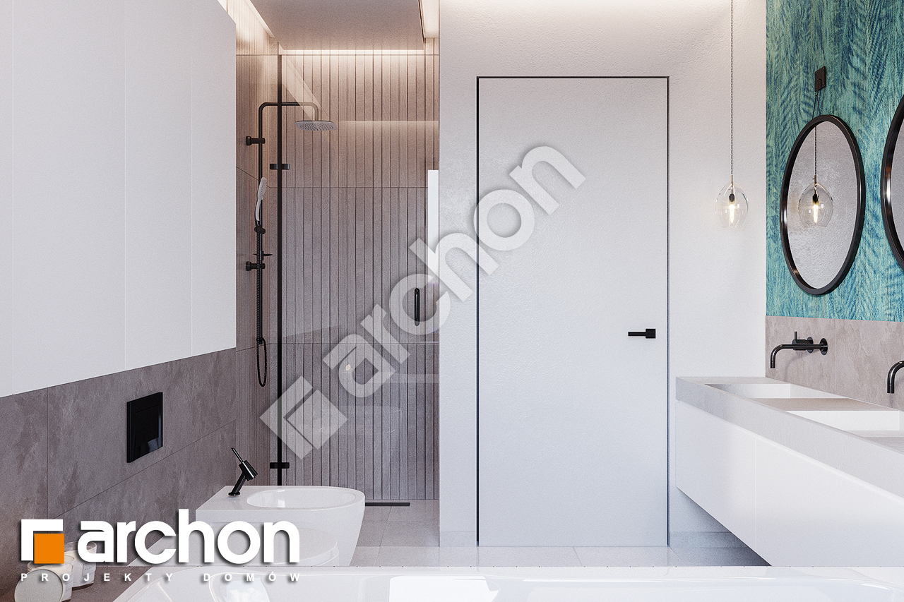 Проект дома ARCHON+ Дом в ренклодах 7 (Г2) визуализация ванной (визуализация 3 вид 1)