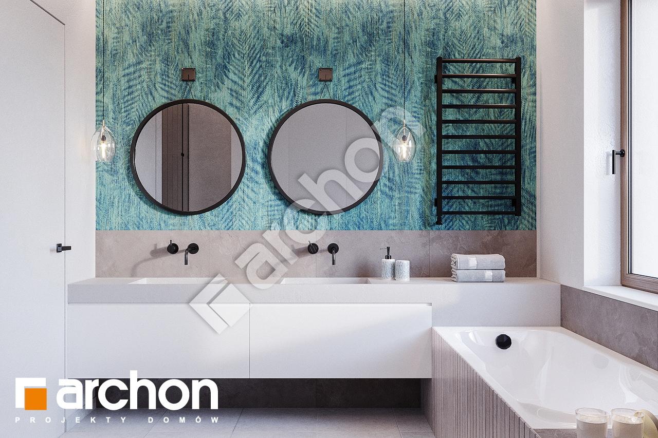 Проект дома ARCHON+ Дом в ренклодах 7 (Г2) визуализация ванной (визуализация 3 вид 2)
