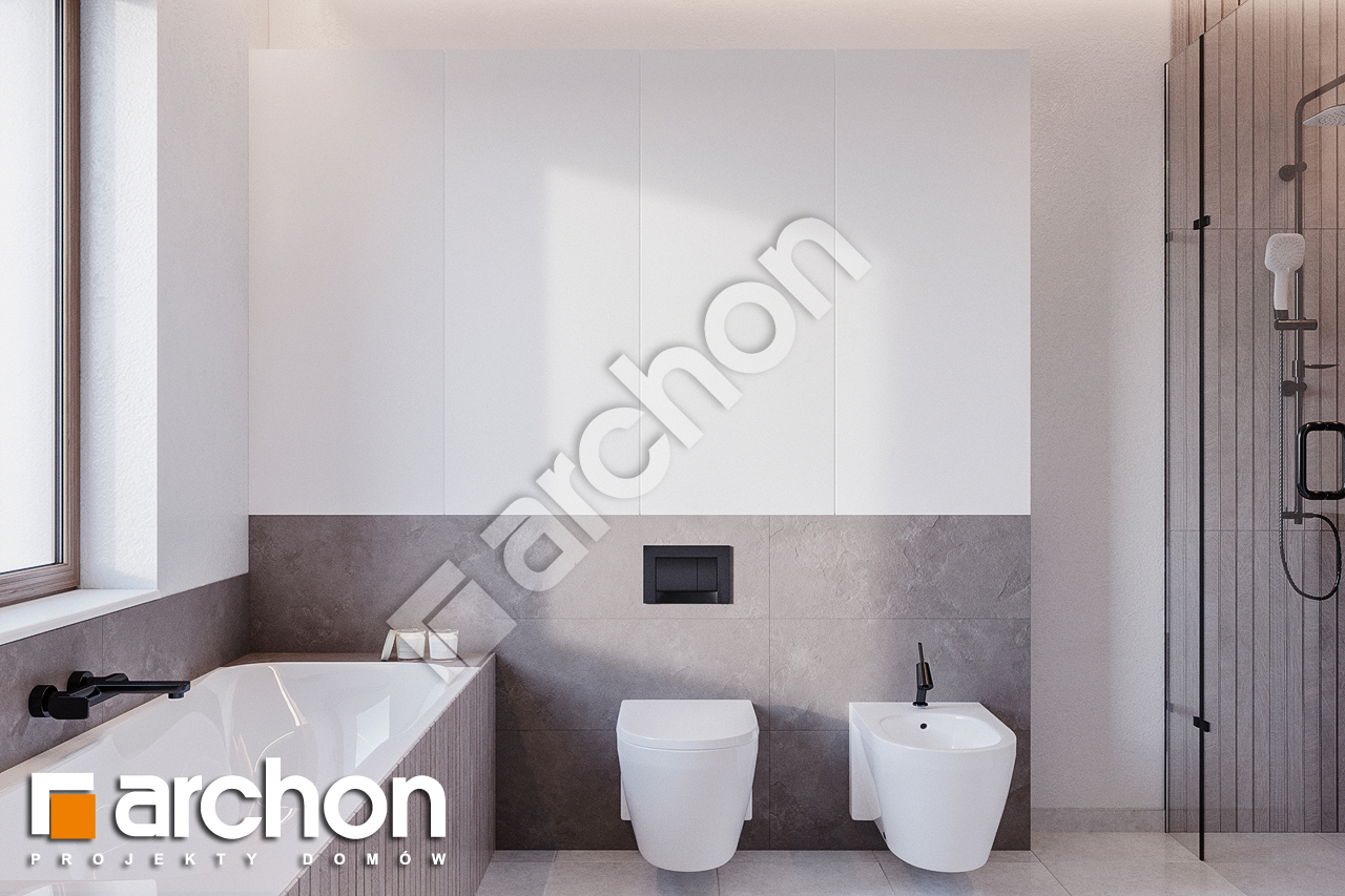 Проект дома ARCHON+ Дом в ренклодах 7 (Г2) визуализация ванной (визуализация 3 вид 3)