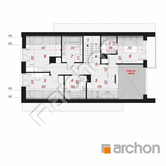 Проект дома ARCHON+ Дом в третомах 3 (Г) План мансандри