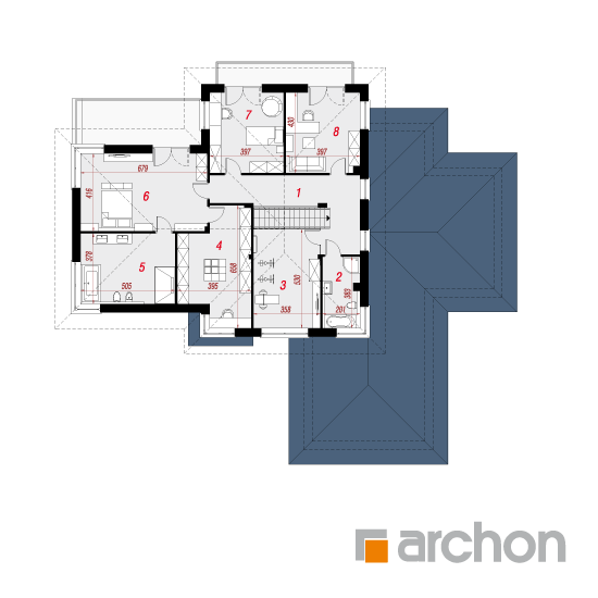 Проект будинку ARCHON+ Вілла Вероніка 4 План першого поверху