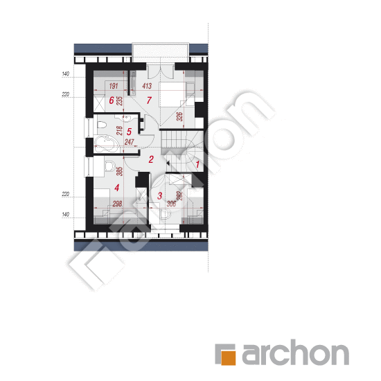 Проект дома ARCHON+ Дом в цикламенах 4 (ПБ) вер.3 План мансандри