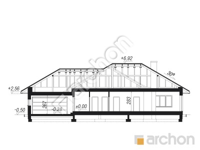 Проєкт будинку ARCHON+ Будинок в альвах 2 (Г2) Розріз будинку
