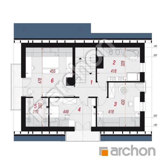 Проект дома ARCHON+ Дом в люцерне 7 План мансандри