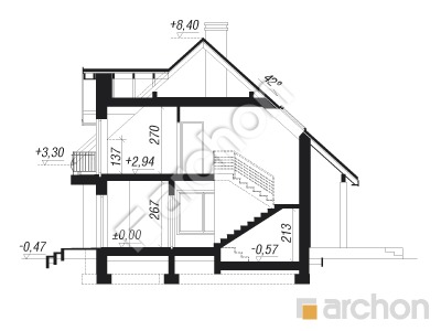 Проект дома ARCHON+ Дом в люцерне 7 Розріз будинку