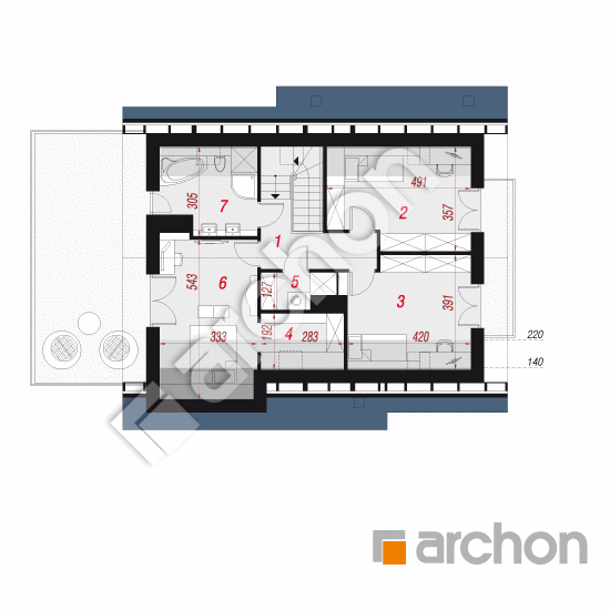 Проект будинку ARCHON+ Будинок в яблонках 4 (ГТ) План мансандри