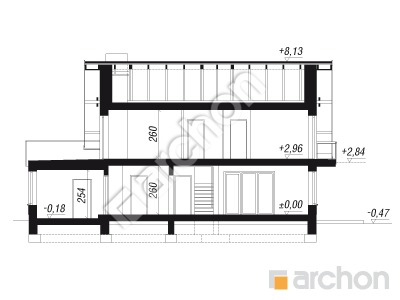 Проект дома ARCHON+ Дом в яблонках 4 (ГТ) Розріз будинку