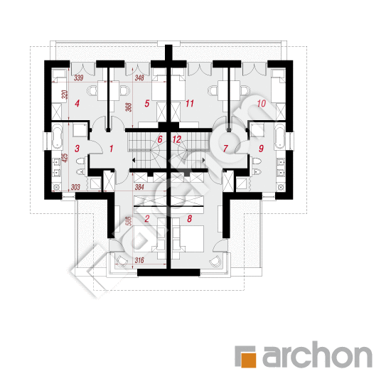 Проєкт будинку ARCHON+ Вілла Юлія 3 вер.3 План першого поверху