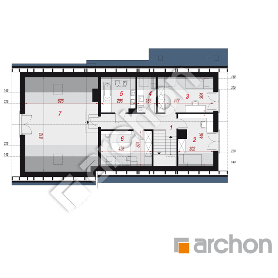 Проект дома ARCHON+ Дом в малиновках (Г2А) План мансандри