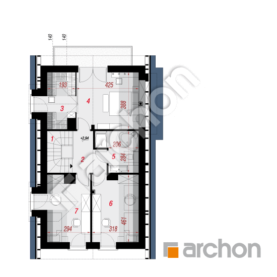 Проект будинку ARCHON+ Будинок в дельфініумі 4 вер. 2 План мансандри