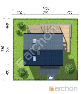 Проєкт будинку ARCHON+ Літній будиночок над потічком Ситуація