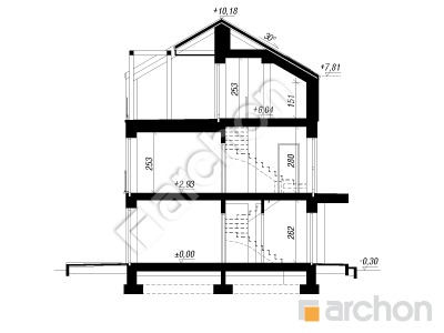 Проєкт будинку ARCHON+ Будинок в халезіях 6 (Р2С) вер.2 Розріз будинку