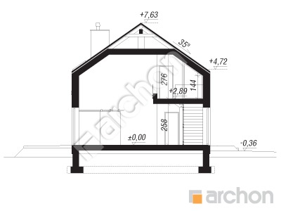 Проект дома ARCHON+ Дом в вереске (Г2А) Розріз будинку