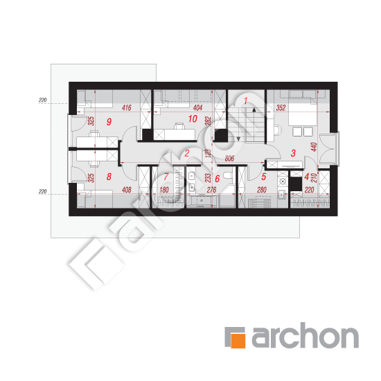 Проект будинку ARCHON+ Будинок у золототисячнику 2 План мансандри