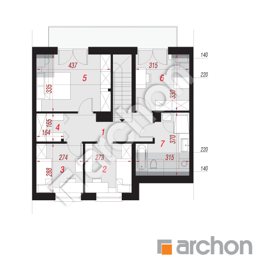 Проект будинку ARCHON+ Будинок в полині 2 (СА) План мансандри
