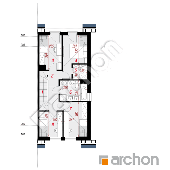 Проект дома ARCHON+ Дом в ривиях 5 (ГБ) План мансандри