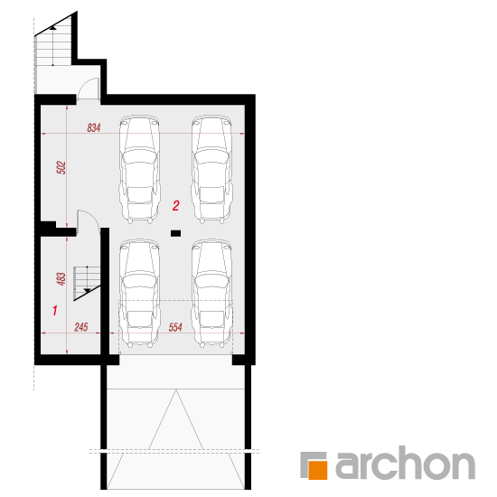 Проект будинку ARCHON+ Будинок в саговнику 3 (Б) вер. 2 План підвалу
