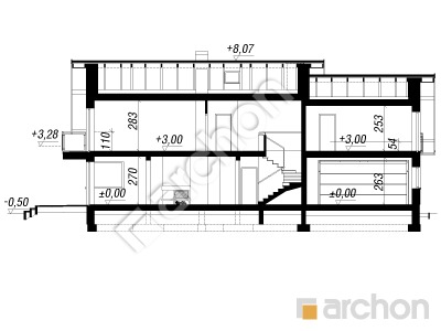 Проєкт будинку ARCHON+ Будинок в каннах 4 (Г2) Розріз будинку