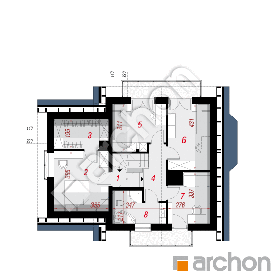 Проект дома ARCHON+ Дом в винограде 2 (П) План мансандри