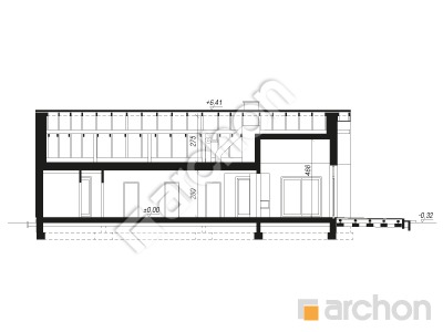 Проект дома ARCHON+ Дом в анемонах 3 Розріз будинку
