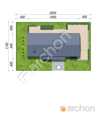 Проєкт будинку ARCHON+ Будинок в анемонах 3 Ситуація