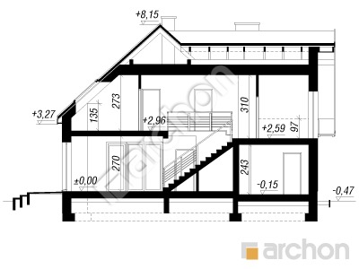 Проєкт будинку ARCHON+ Будинок в алоізіях 3 Розріз будинку