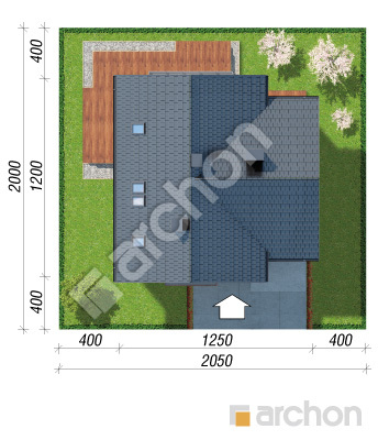 Проєкт будинку ARCHON+ Будинок в малинівці 3 Ситуація