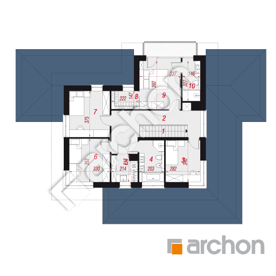 Проект дома ARCHON+ Вилла Миранда 8 (Г2) План першого поверху