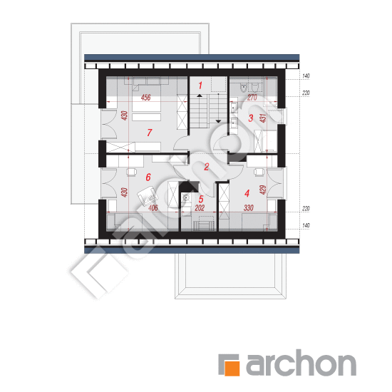 Проект будинку ARCHON+ Будинок в нефрісах (Г) План мансандри