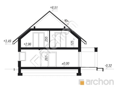 Проєкт будинку ARCHON+ Будинок в нефрісах (Г) Розріз будинку
