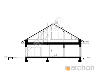 Проект дома ARCHON+ Дом в ренклодах 16 (Г2) Розріз будинку