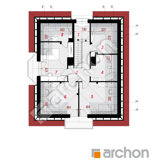 Проект будинку ARCHON+ Будинок в тим'яні 7 вер. 2 План мансандри