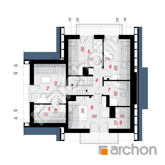 Проект будинку ARCHON+ Будинок під каштаном 3 (ПН) План мансандри