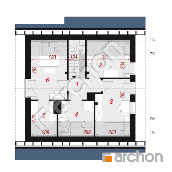 Проект будинку ARCHON+ Будинок мініатюрка (Н) вер.2 План мансандри