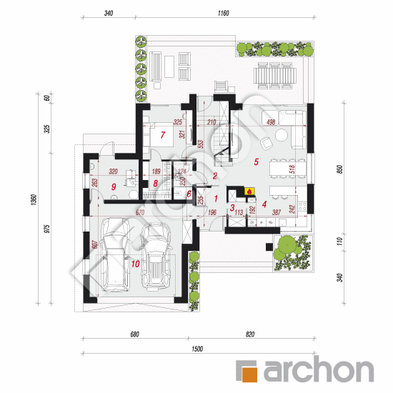 Проект будинку ARCHON+ Вілла Констанція (Г2) План першого поверху