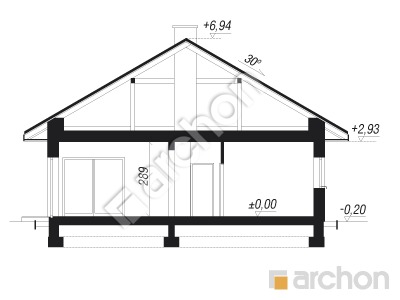 Проект дома ARCHON+ Дом в ренклодах 3 Розріз будинку