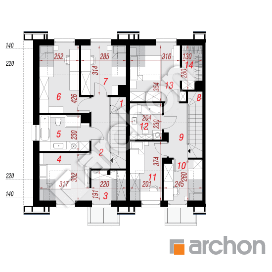 Проект будинку ARCHON+ Будинок в рівіях 17 (ГР2Б) План мансандри