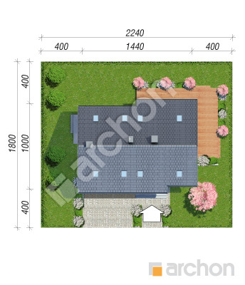 Проєкт будинку ARCHON+ Будинок в яблонках 15 (Г2) Ситуація