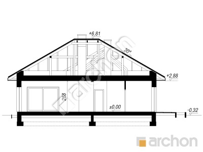 Проєкт будинку ARCHON+ Будинок в ренклодах 6 (Г) Розріз будинку